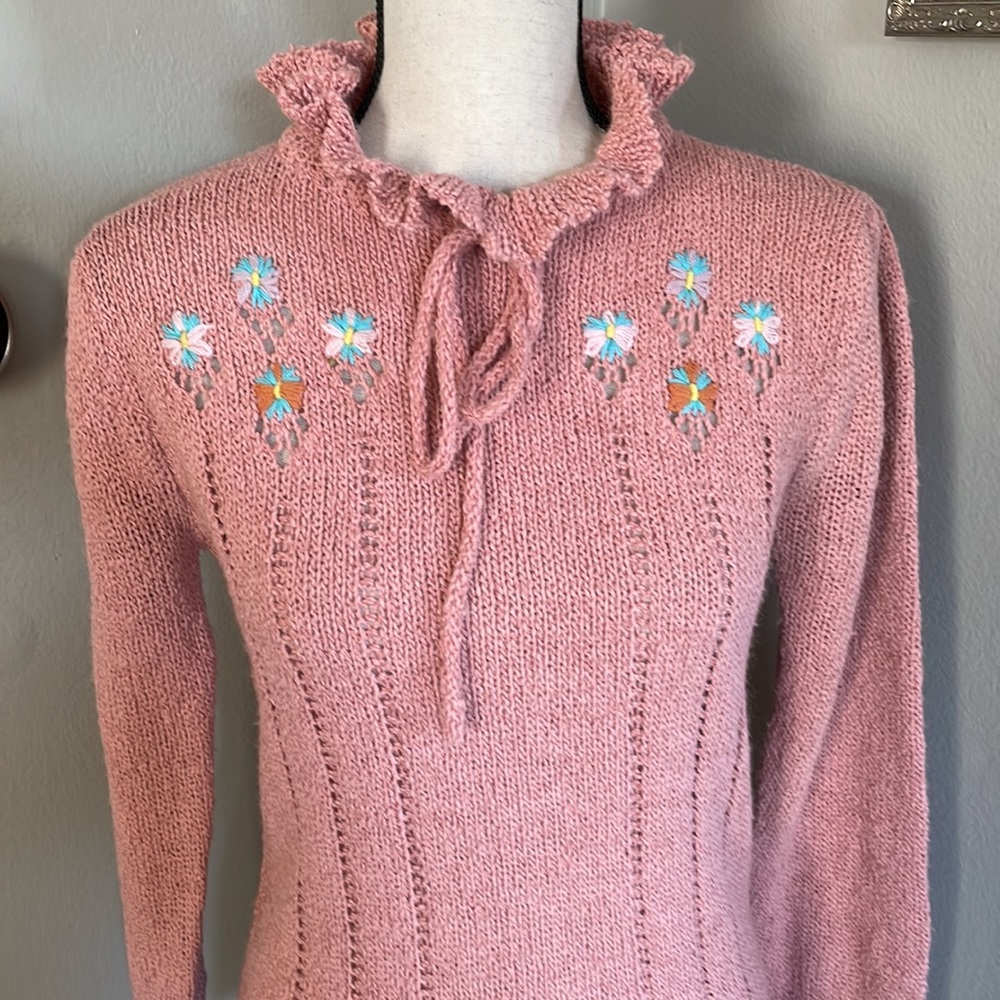 Granny chic vintage handmade sweater - Picture 2 of 6